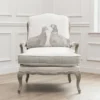 Kissing Pheasants Florence Chair in Stone